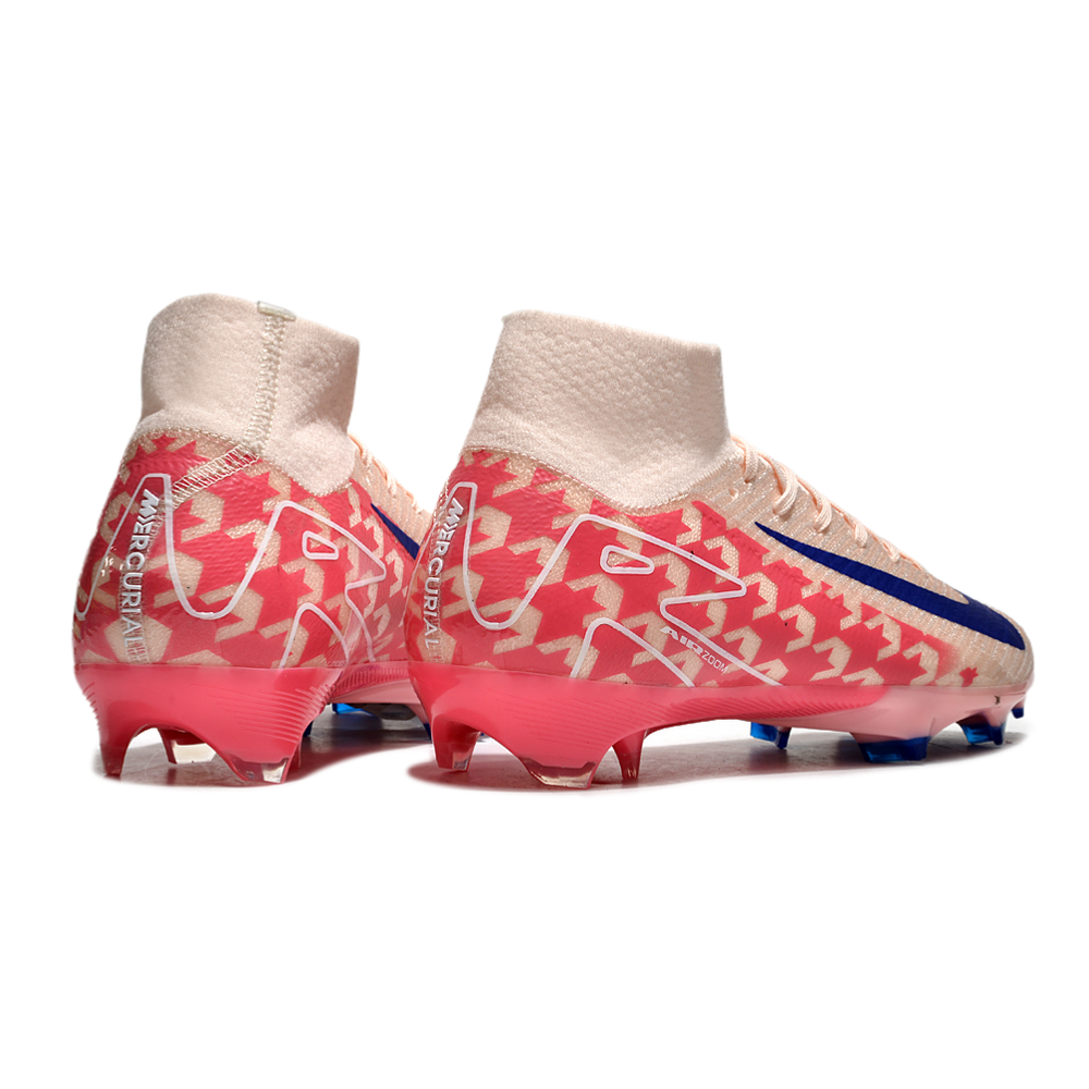 Chuteira Campo Nike Air Zoom Mercurial Superfly 10 Elite FG Rosa e Azul