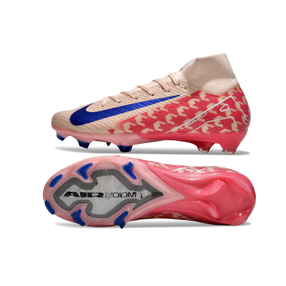Chuteira Campo Nike Air Zoom Mercurial Superfly 10 Elite FG Rosa e Azul