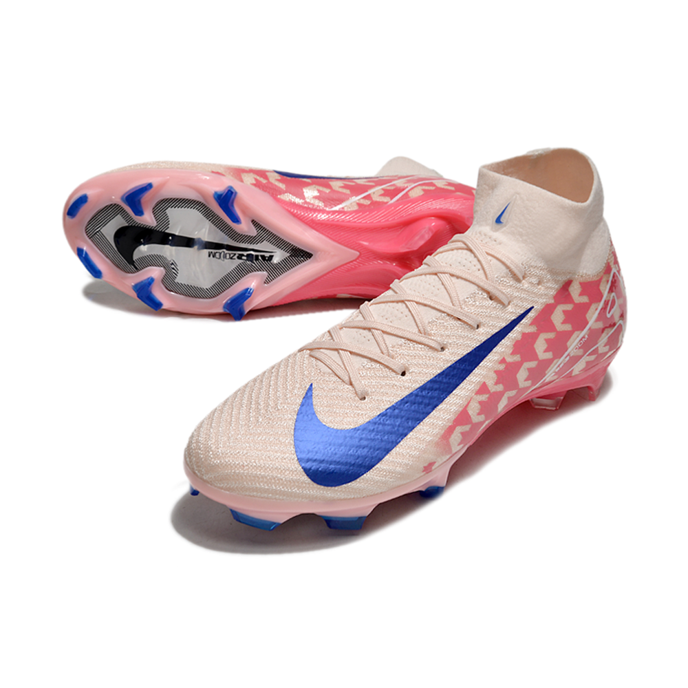Chuteira Campo Nike Air Zoom Mercurial Superfly 10 Elite FG Rosa e Azul