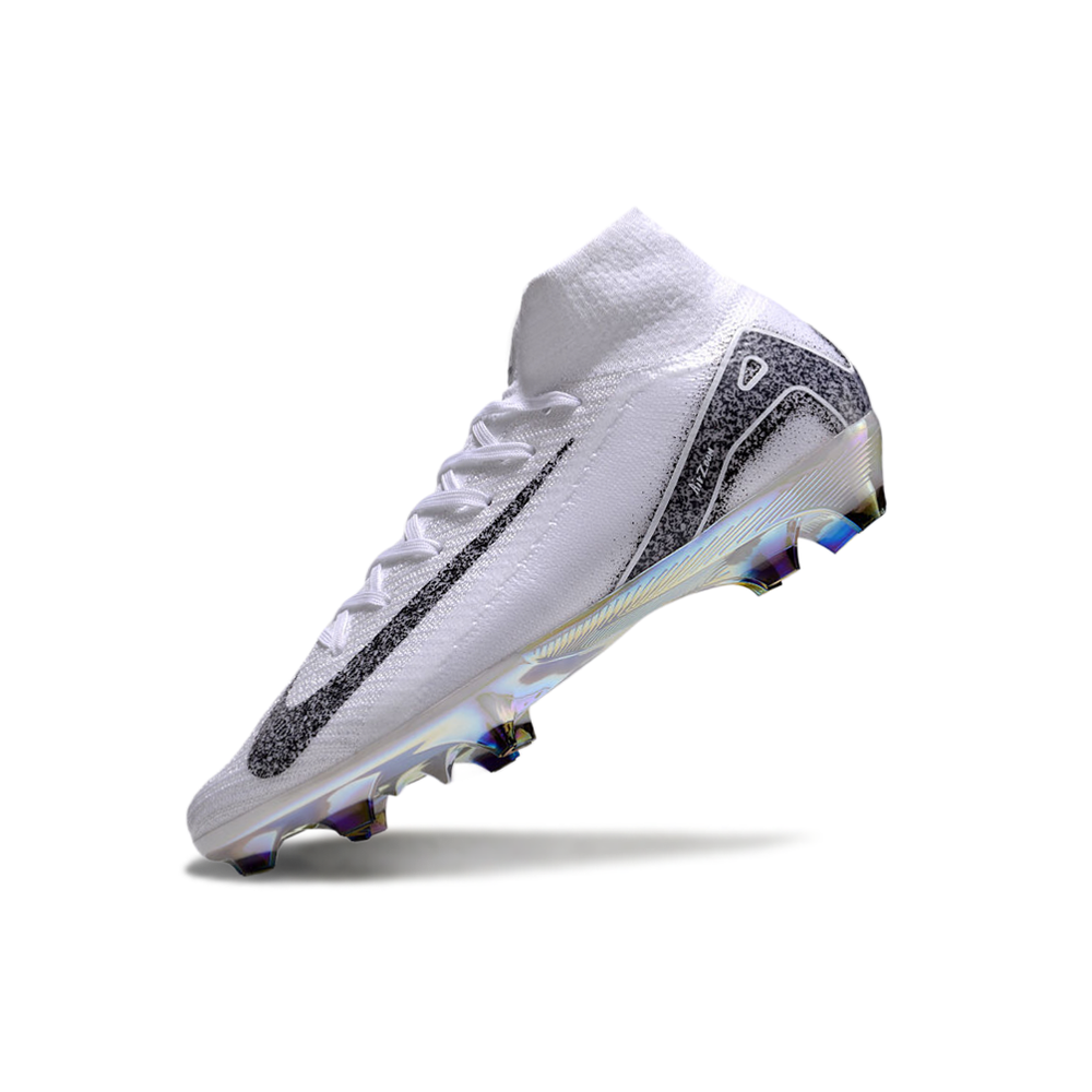 Chuteira Campo Nike Air Zoom Mercurial Superfly 10 Elite FG Branco e Preto 