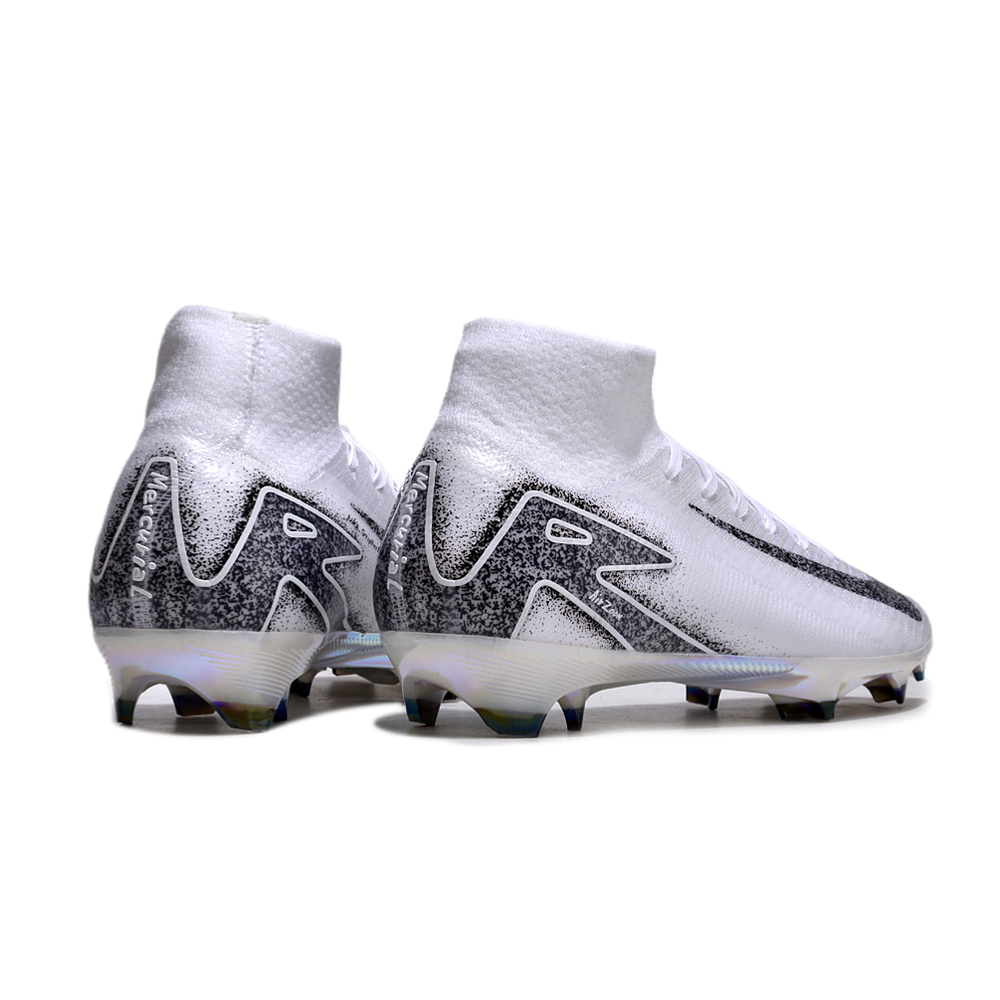 Chuteira Campo Nike Air Zoom Mercurial Superfly 10 Elite FG Branco e Preto 