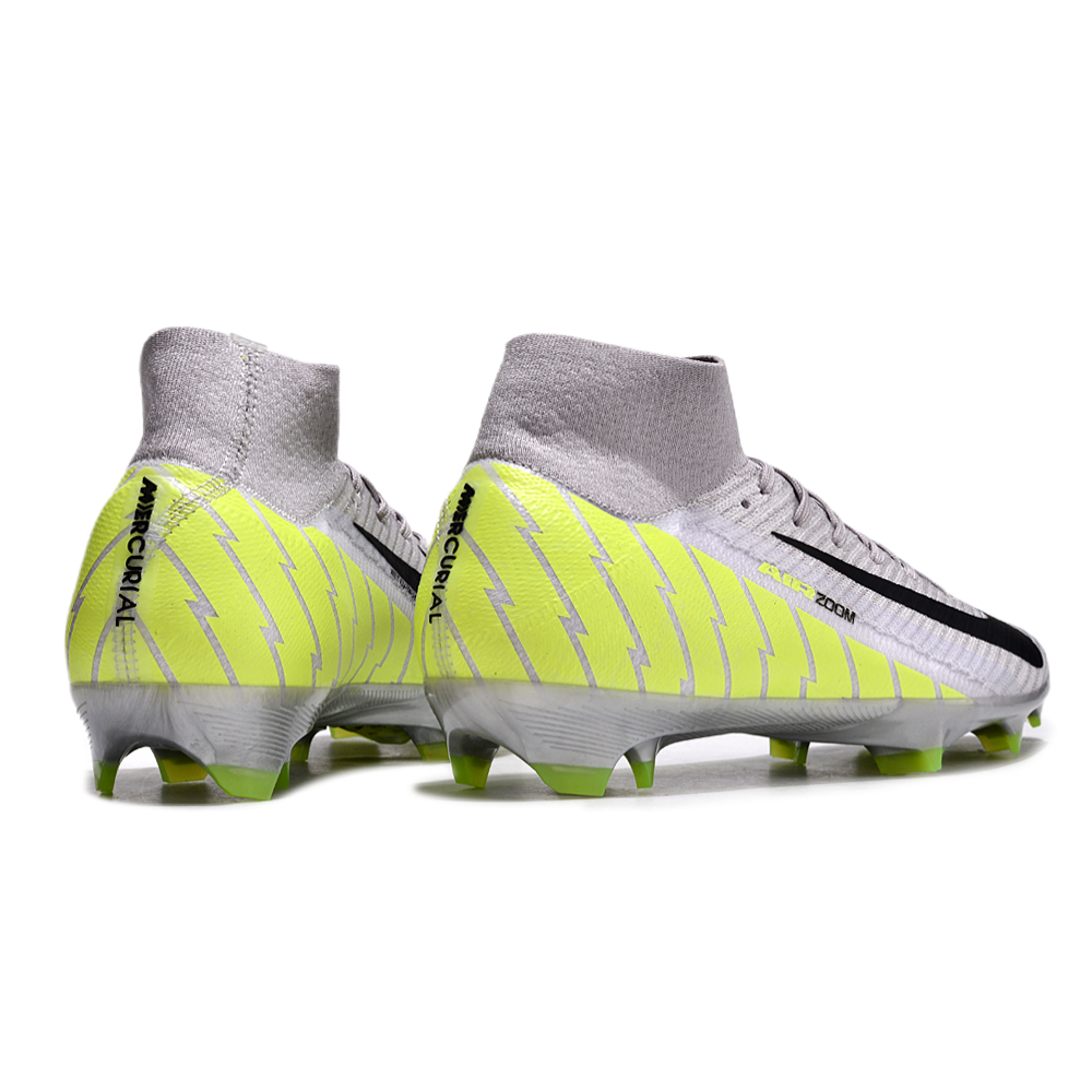 Chuteira Campo Nike Air Zoom Mercurial Superfly 10 Elite FG Prata e Verde