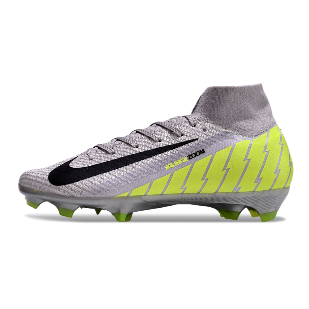 Chuteira Campo Nike Air Zoom Mercurial Superfly 10 Elite FG Prata e Verde