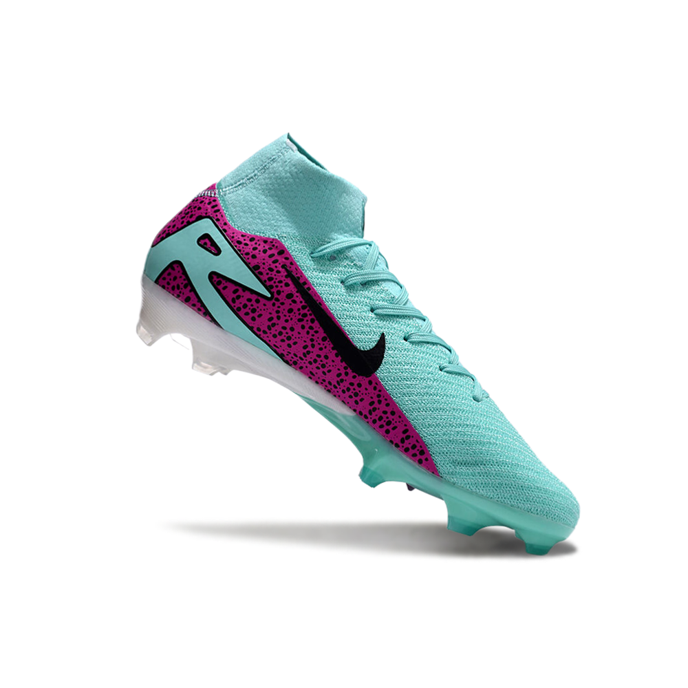 Chuteira Campo Nike Air Zoom Mercurial Superfly 10 Elite FG Azul e Rosa