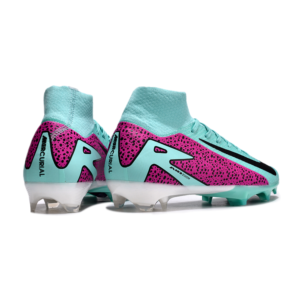 Chuteira Campo Nike Air Zoom Mercurial Superfly 10 Elite FG Azul e Rosa