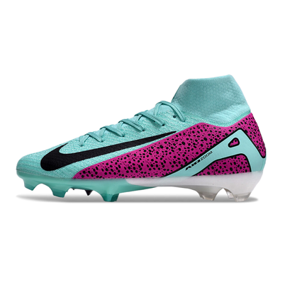 Chuteira Campo Nike Air Zoom Mercurial Superfly 10 Elite FG Azul e Rosa