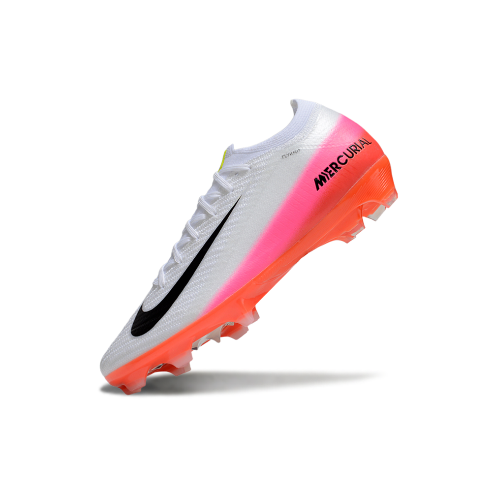 Chuteira Campo Nike Air Zoom Mercurial Vapor 16 Elite FG Branco, Rosa e Laranja