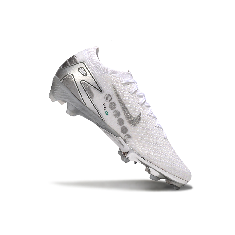 Chuteira Campo Nike Air Zoom Mercurial Vapor 16 Elite FG Branco e Prata