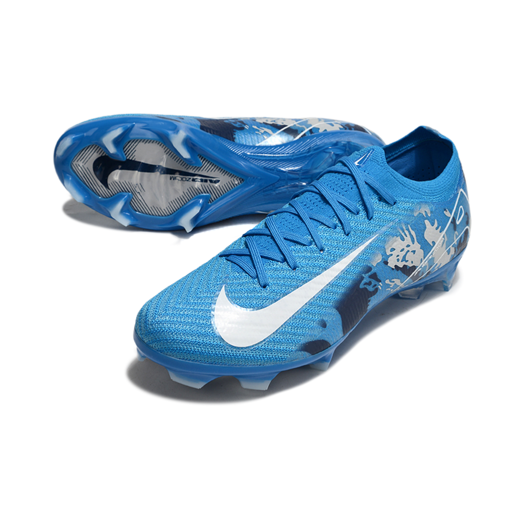 Chuteira Campo Nike Air Zoom Mercurial Vapor 16 Elite FG Azul e Branco