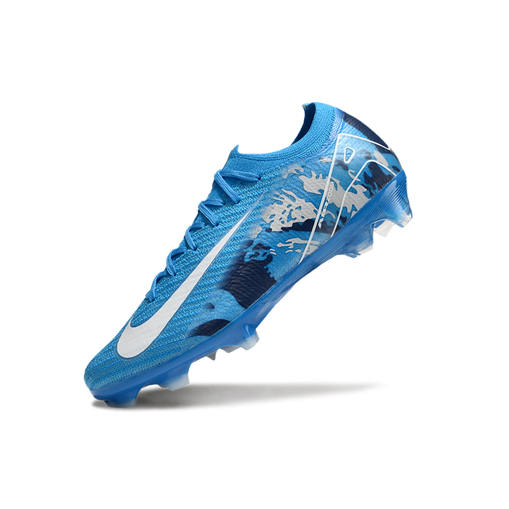 Chuteira Campo Nike Air Zoom Mercurial Vapor 16 Elite FG Azul e Branco