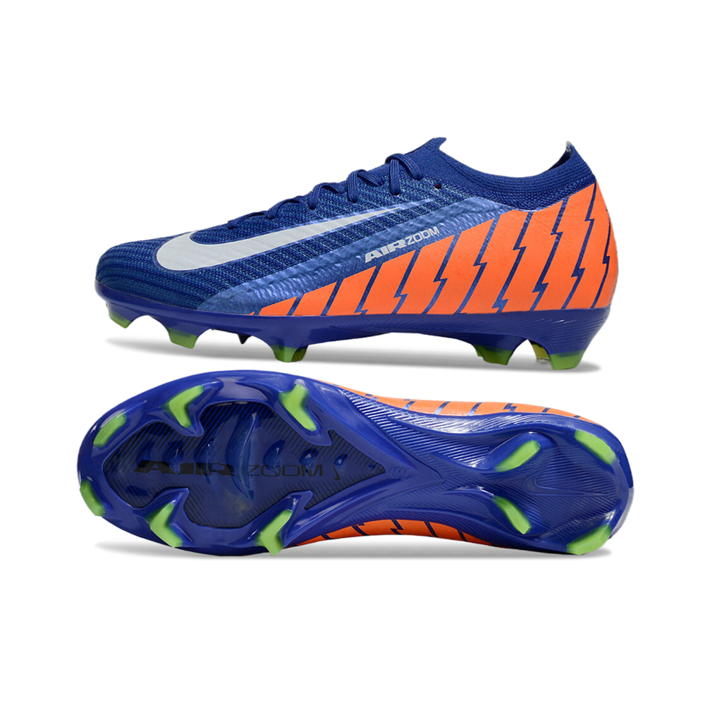 Chuteira Campo Nike Air Zoom Mercurial Vapor 16 Elite FG Azul e Laranja