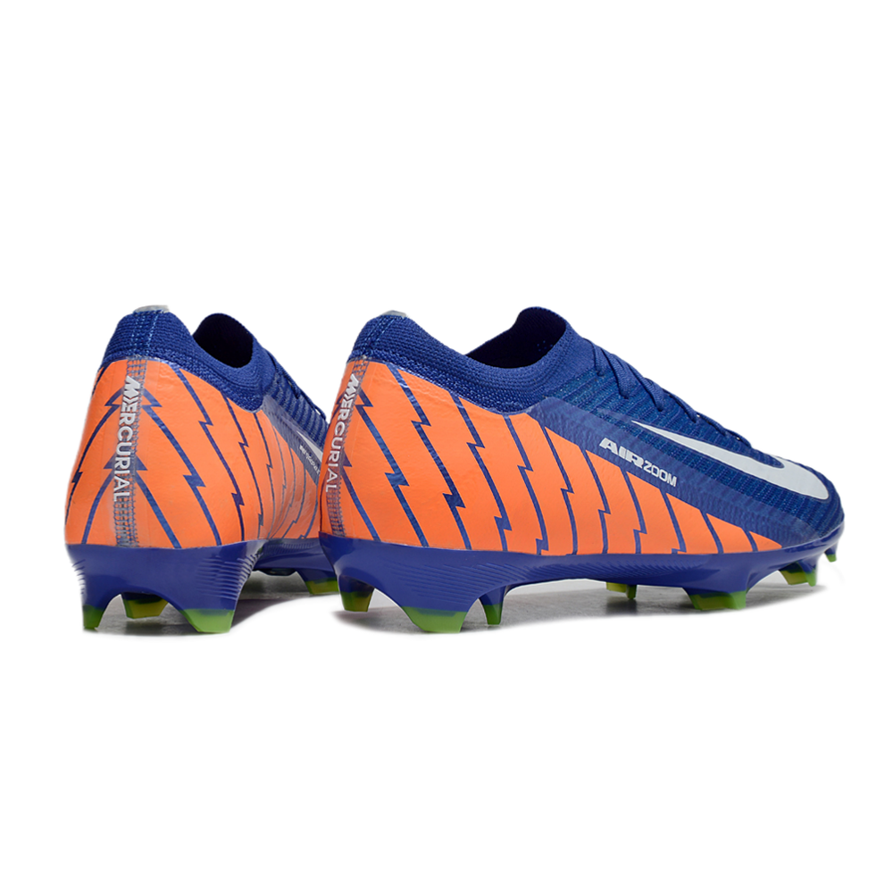 Chuteira Campo Nike Air Zoom Mercurial Vapor 16 Elite FG Azul e Laranja