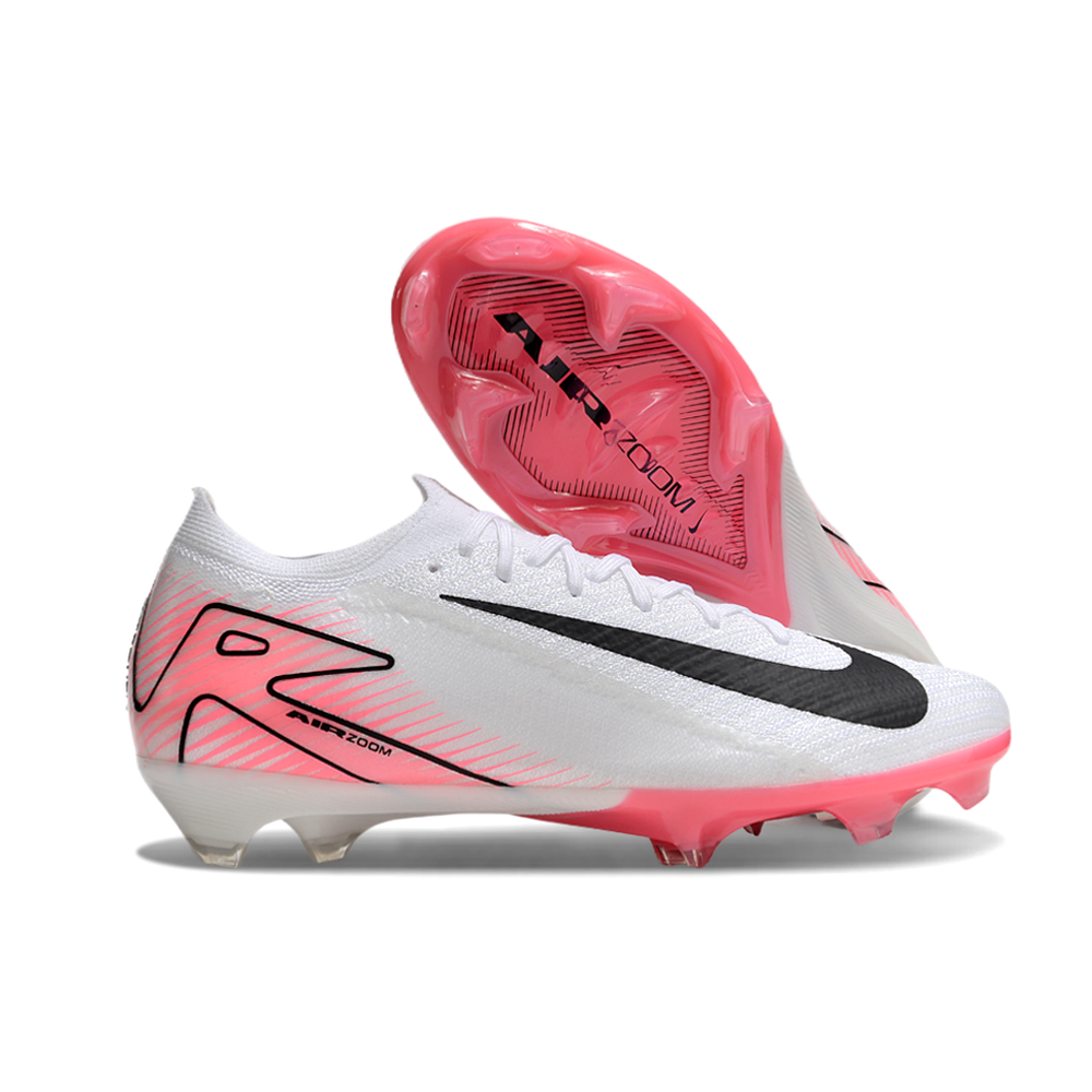 Chuteira Campo Nike Air Zoom Mercurial Vapor 16 Elite FG Branco e Rosa