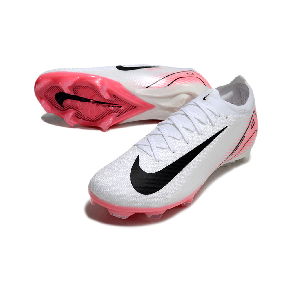 Chuteira Campo Nike Air Zoom Mercurial Vapor 16 Elite FG Branco e Rosa
