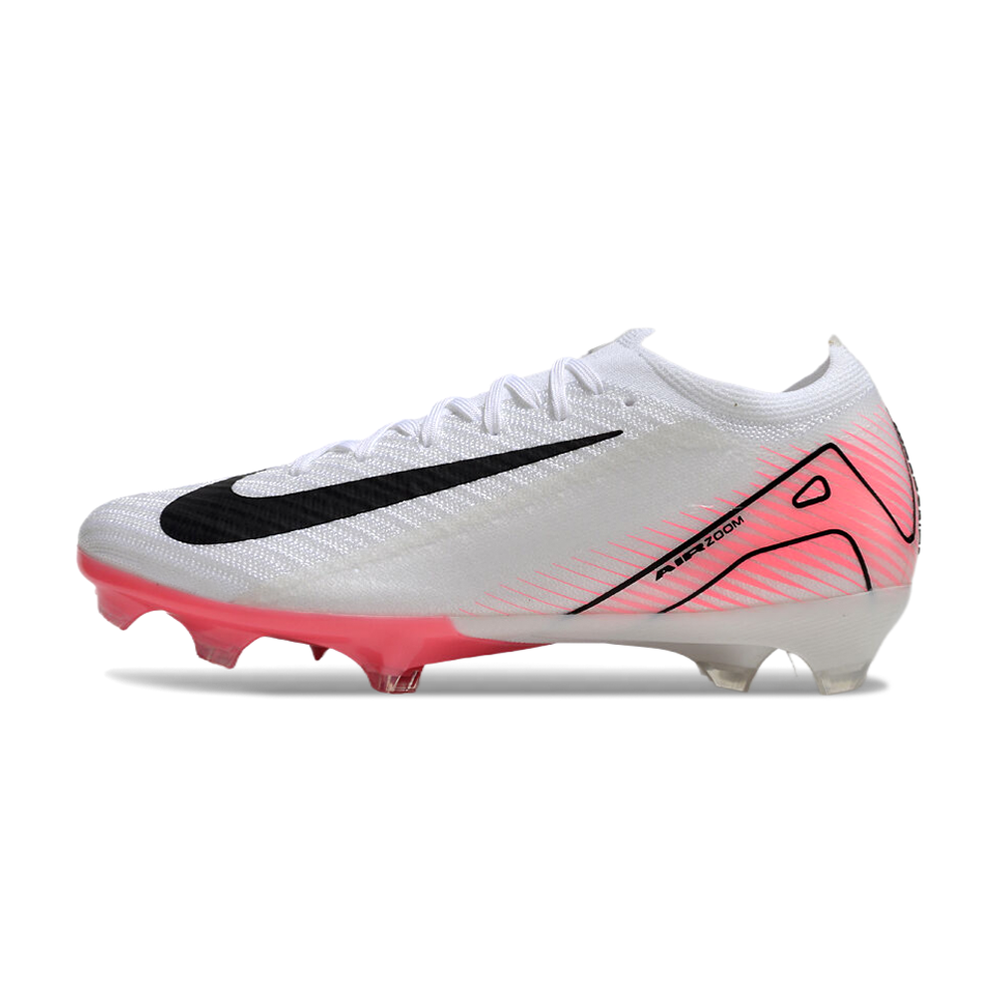 Chuteira Campo Nike Air Zoom Mercurial Vapor 16 Elite FG Branco e Rosa