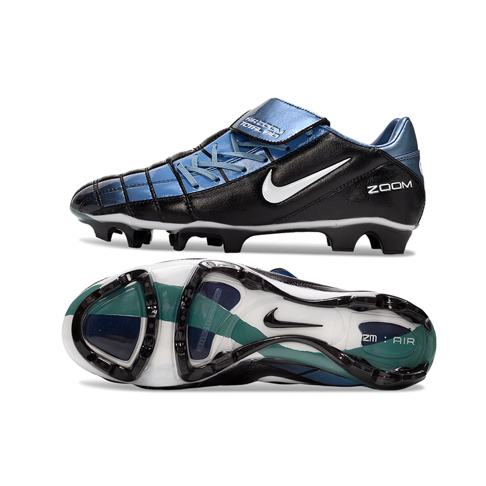 Chuteira Campo Nike Total 90 FG Preto e Azul
