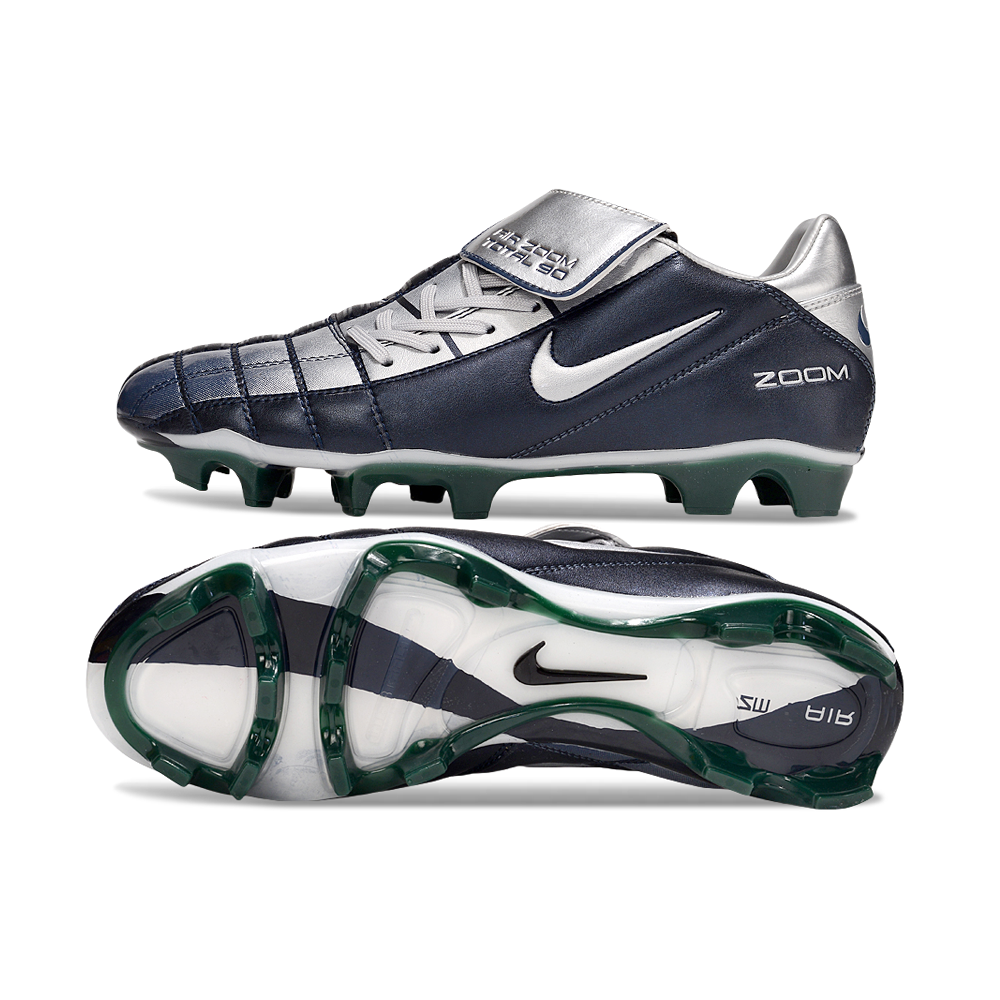 Chuteira Campo Nike Total 90 FG Azul, Prata e Verde