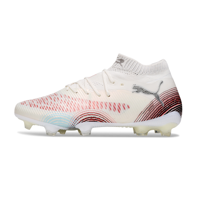 Chuteira Campo Puma Future 8 FG Branco e Vermelho