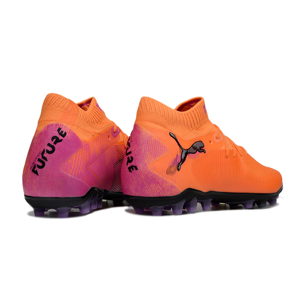 Chuteira Society Puma Future 8 MG Laranja e Roxo