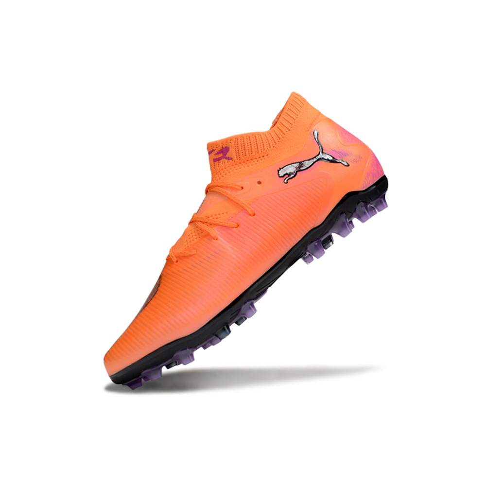 Chuteira Society Puma Future 8 MG Laranja e Roxo