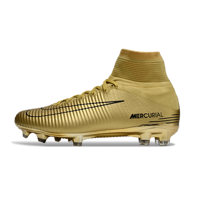Chuteira Campo Nike Retrô Mercurial Superfly 5 Dourado