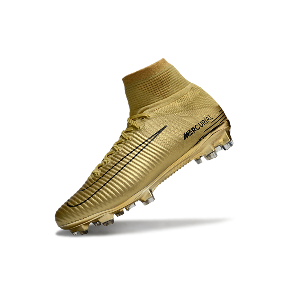 Chuteira Campo Nike Retrô Mercurial Superfly 5 Dourado
