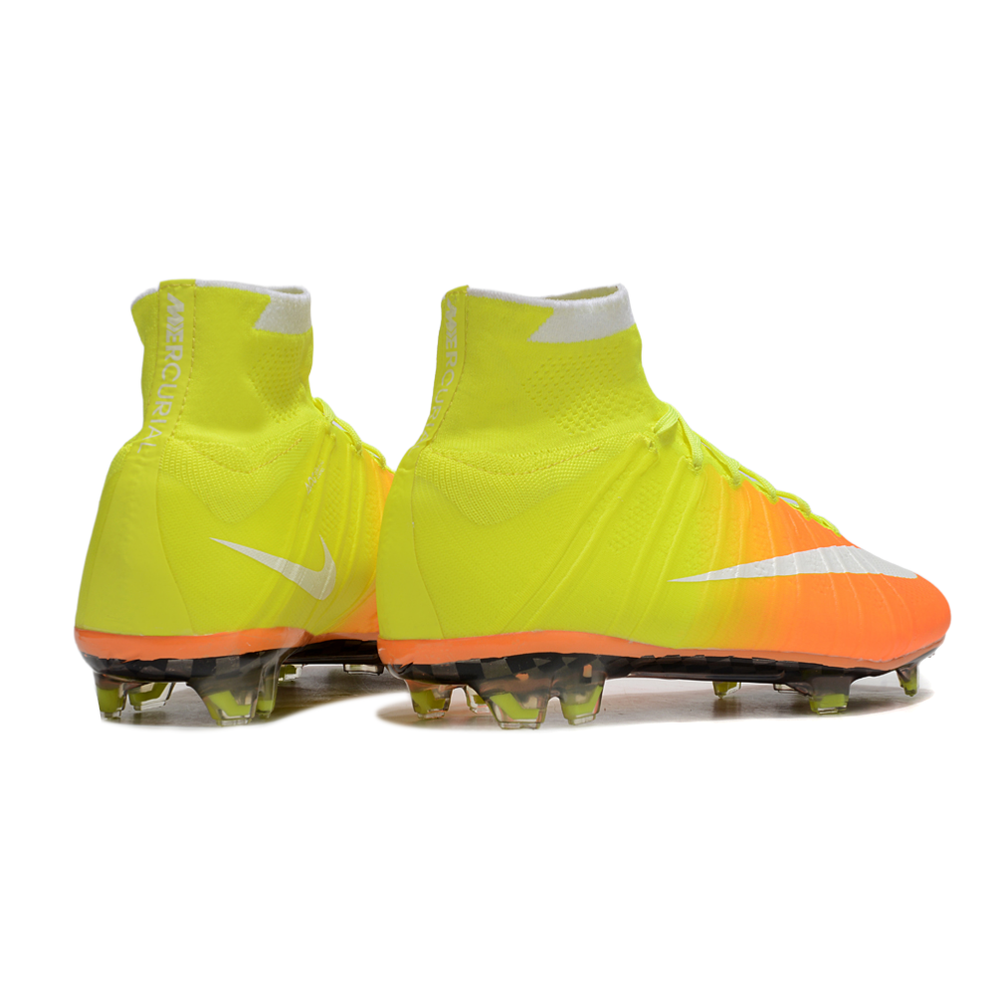 Chuteira Campo Nike Retrô Mercurial Superfly 4 FG Amarelo e Laranja