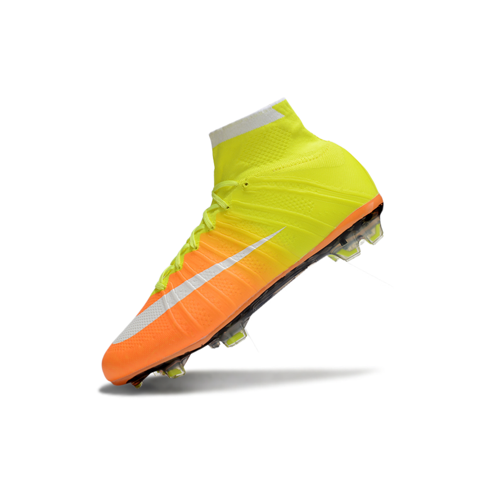 Chuteira Campo Nike Retrô Mercurial Superfly 4 FG Amarelo e Laranja