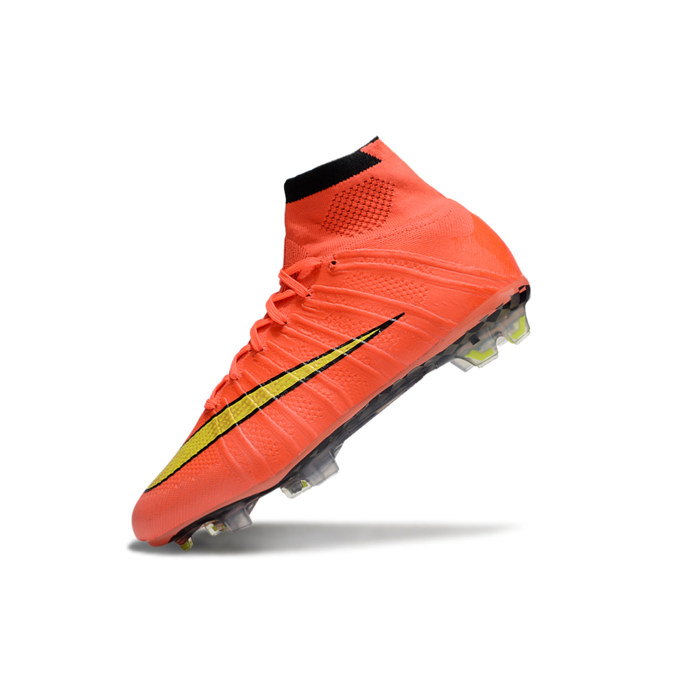 Chuteira Campo Nike Retrô Mercurial Superfly 4 FG Vermelho e Amarelo