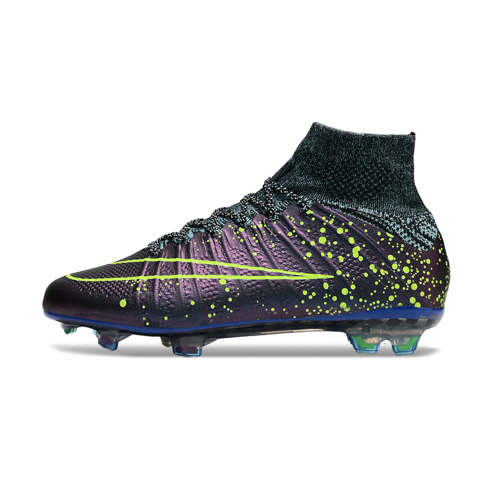 Chuteira Campo Nike Retrô Mercurial Superfly 4 FG Roxo e Verde
