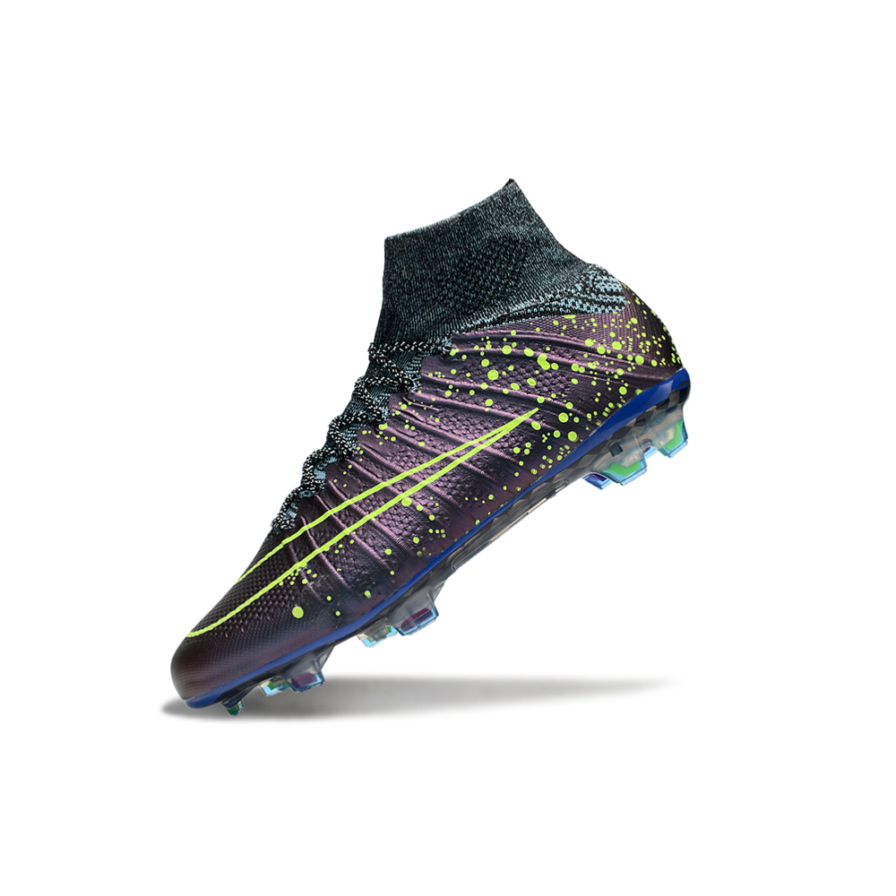 Chuteira Campo Nike Retrô Mercurial Superfly 4 FG Roxo e Verde