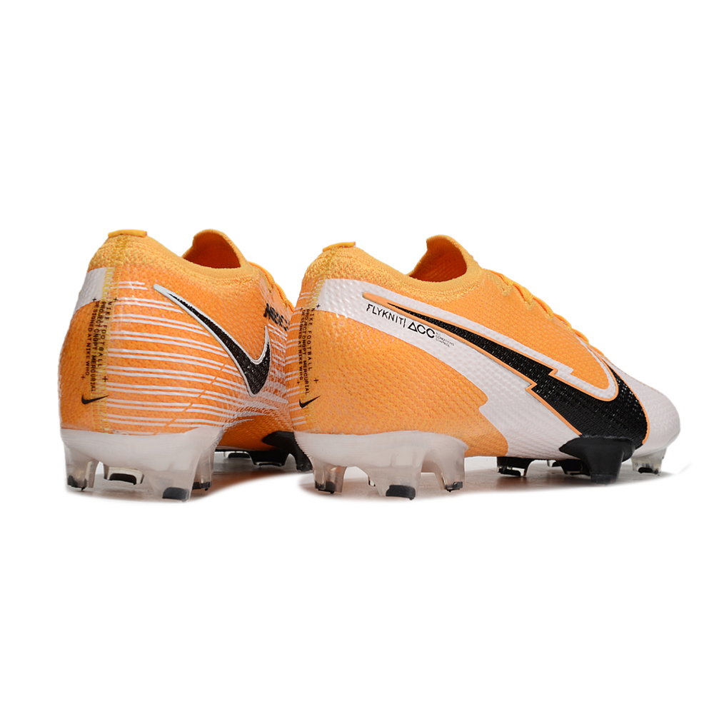 Chuteira Nike Mercurial Vapor 13 Elite FG Laranja e Branco