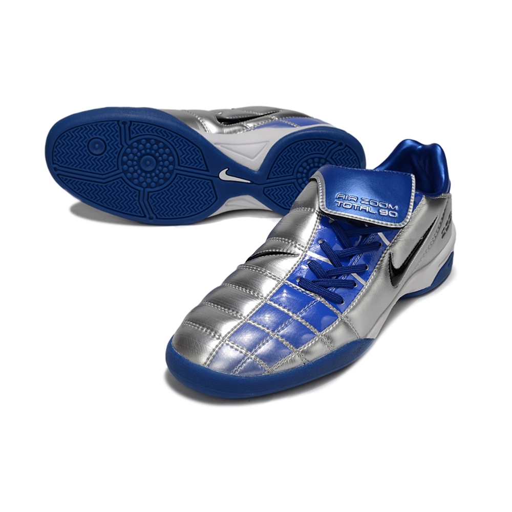 Chuteira Futsal Nike Total 90 IC Azul e Prata