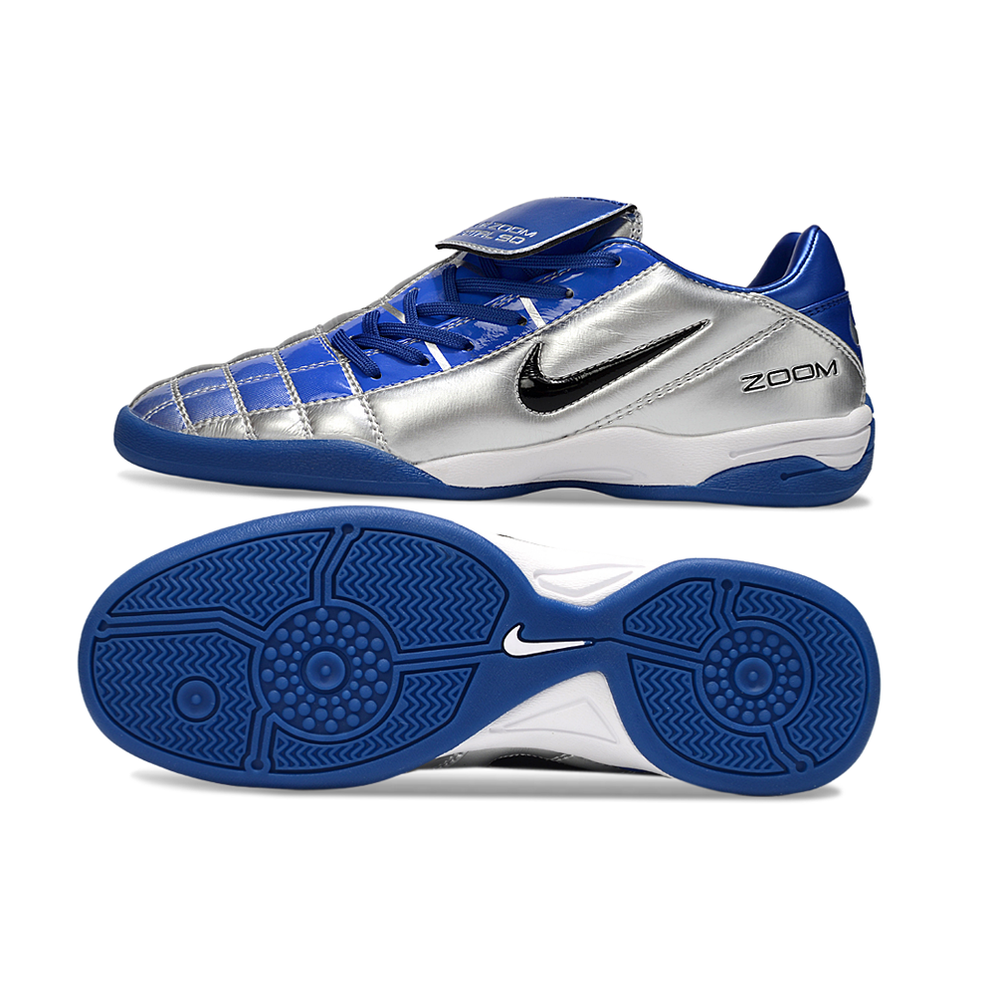 Chuteira Futsal Nike Total 90 IC Azul e Prata