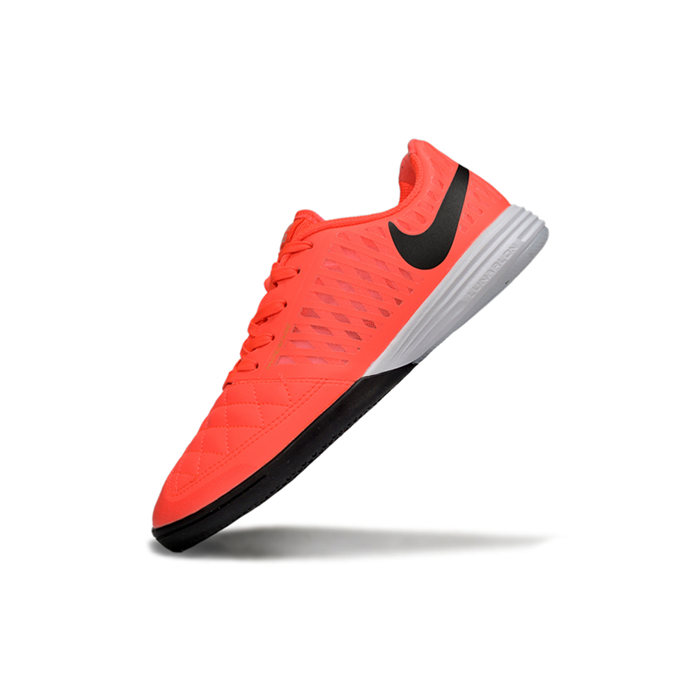 Chuteira Futsal Nike Lunar Gato II IC Laranja, Branco e Preto