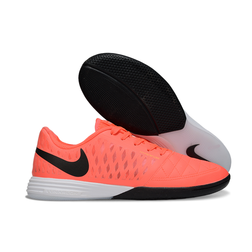 Chuteira Futsal Nike Lunar Gato II IC Laranja, Branco e Preto