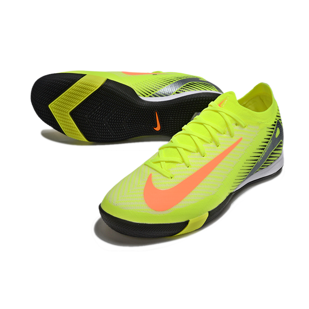 Chuteira Futsal Nike Air Zoom Mercurial Vapor 16 Elite IC Amarelo, Laranja e Preto