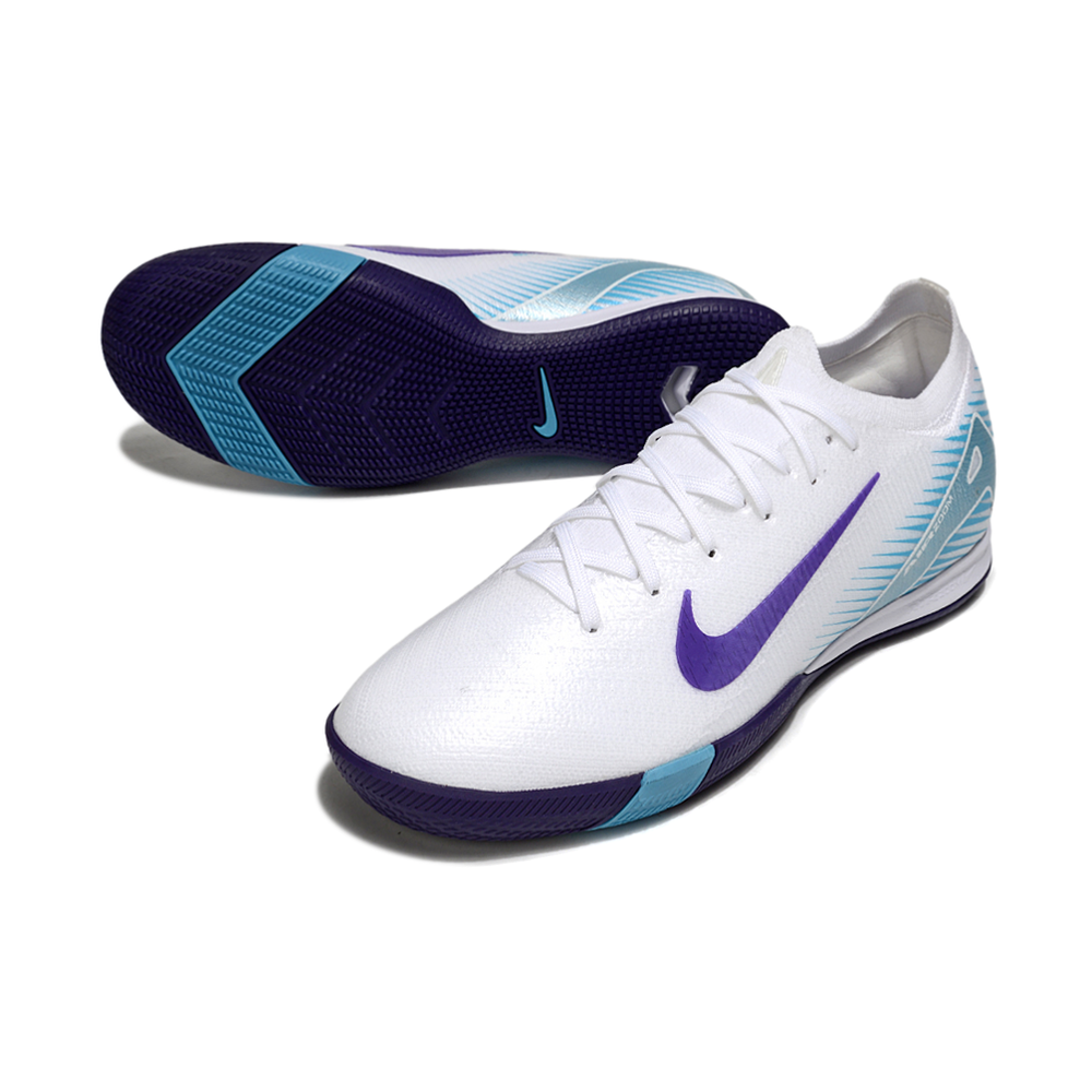 Chuteira Futsal Nike Air Zoom Mercurial Vapor 16 Elite IC Branco, Azul e Roxo