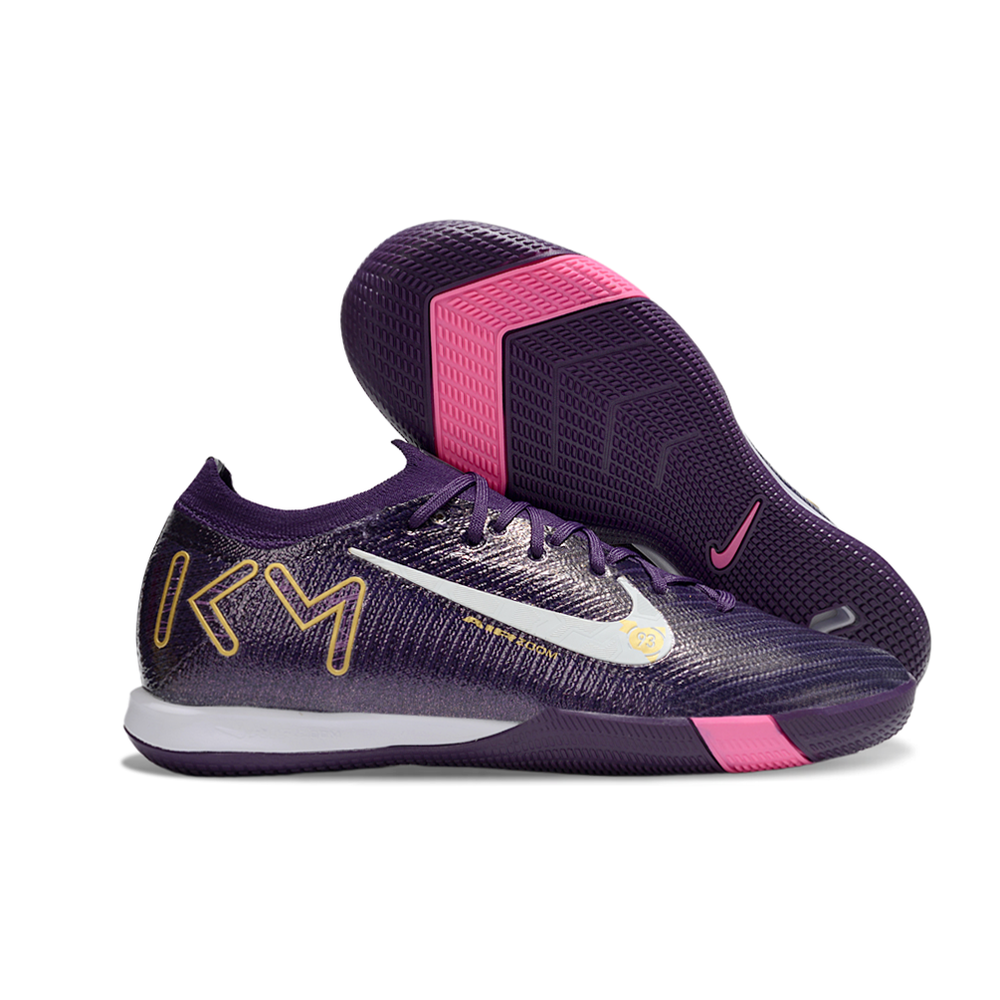 Chuteira Futsal Nike Air Zoom Mercurial Vapor 16 Elite IC Roxo, Dourado, Branco e Rosa