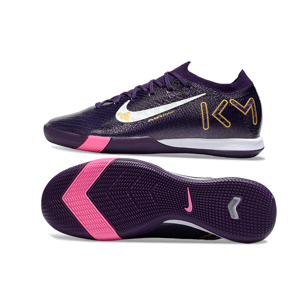 Chuteira Futsal Nike Air Zoom Mercurial Vapor 16 Elite IC Roxo, Dourado, Branco e Rosa