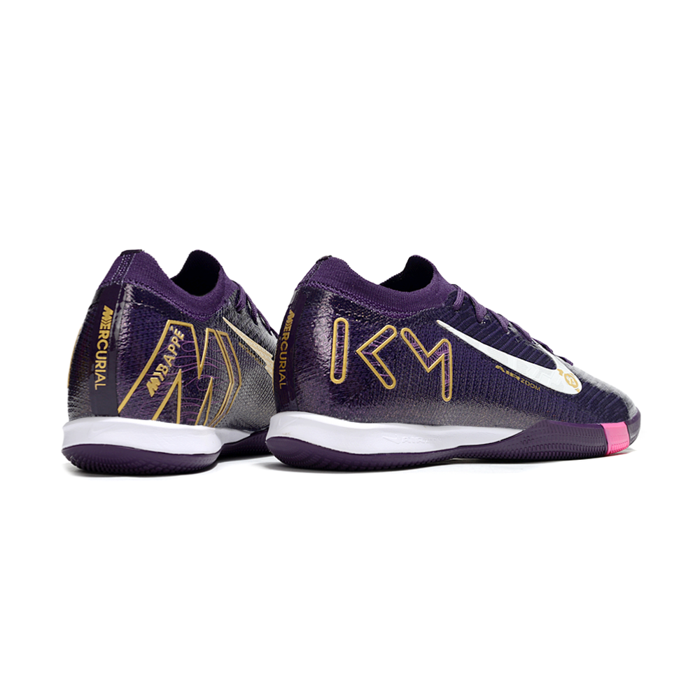 Chuteira Futsal Nike Air Zoom Mercurial Vapor 16 Elite IC Roxo, Dourado, Branco e Rosa