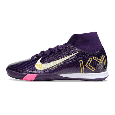 Chuteira Futsal Nike Air Zoom Mercurial Superfly 10 Elite IC Roxo, Rosa, Branco e Dourado