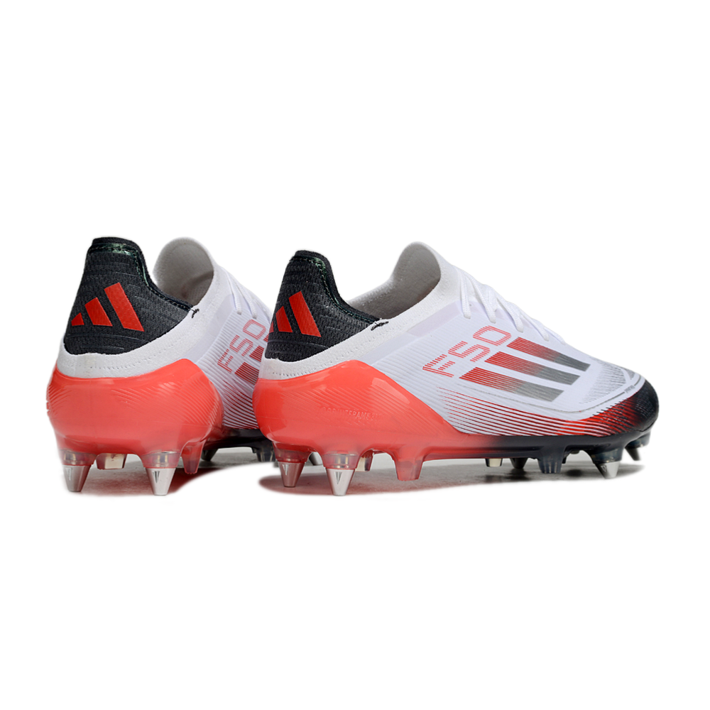 Chuteira Campo Adidas F50 Ponta de Aluminio Branco, Vermelho e Preto