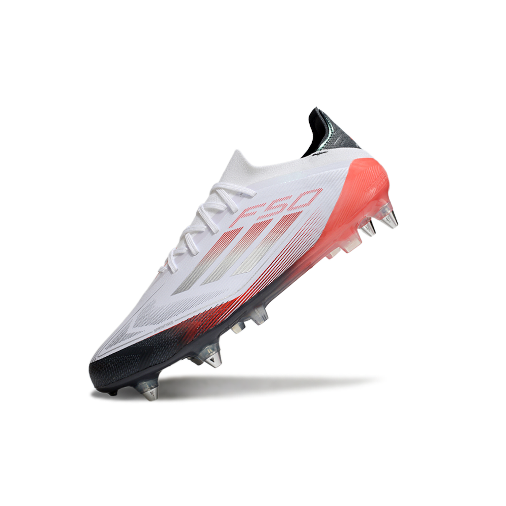 Chuteira Campo Adidas F50 Ponta de Aluminio Branco, Vermelho e Preto