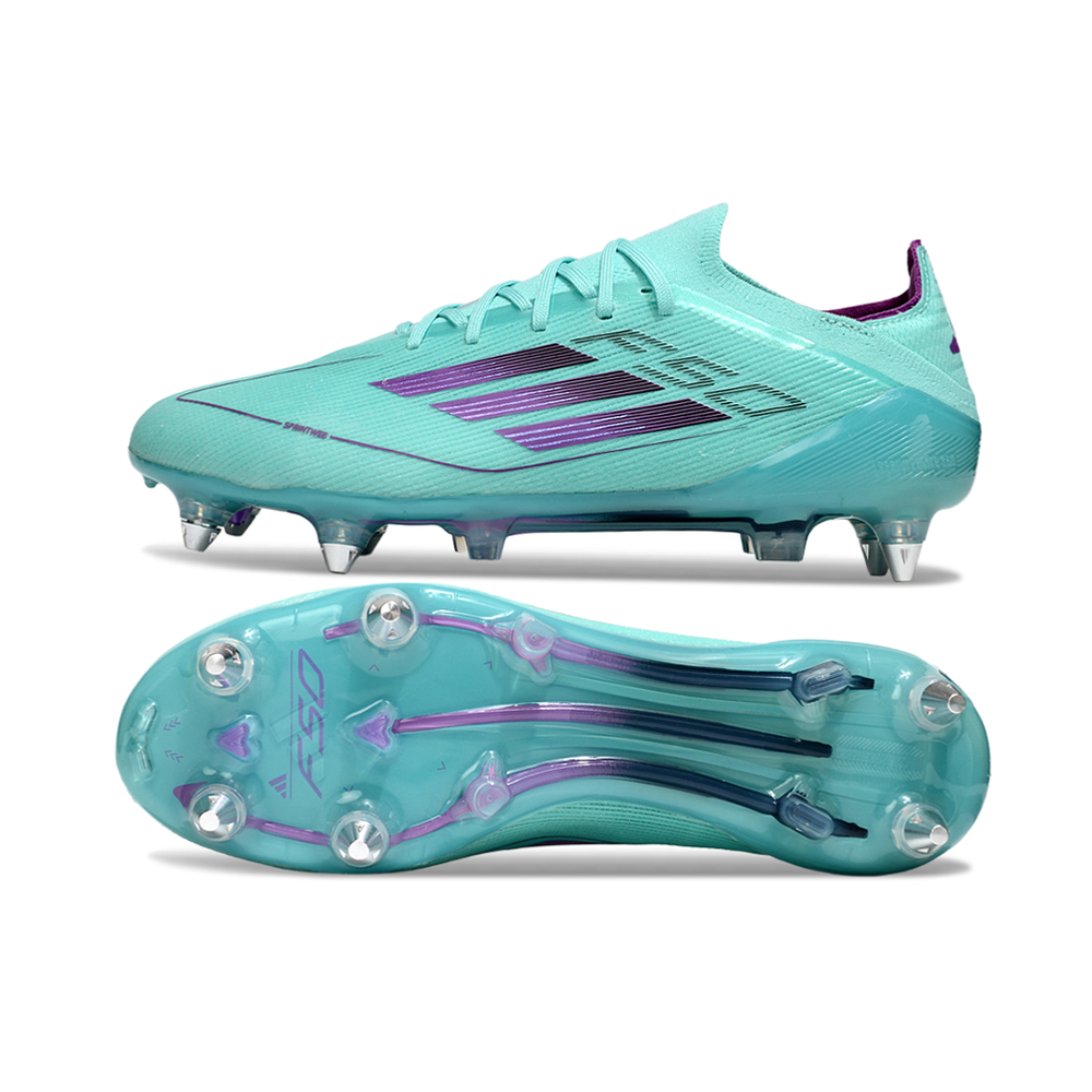 Chuteira Campo Adidas F50 Ponta de Aluminio Azul e Roxo