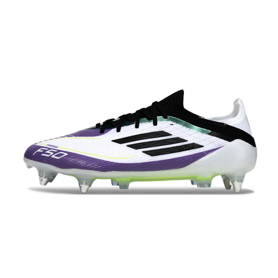 Chuteira Campo Adidas F50 Ponta de Aluminio Branco, Roxo e Preto