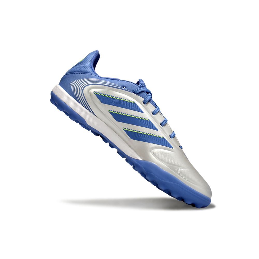 Chuteira Society Adidas Copa Pure.2 TF Prata e Azul