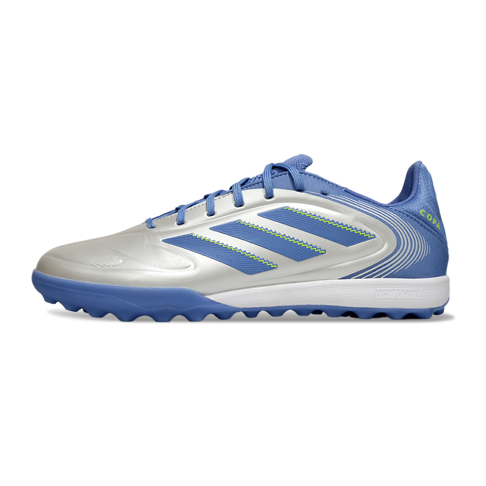 Chuteira Society Adidas Copa Pure.2 TF Prata e Azul