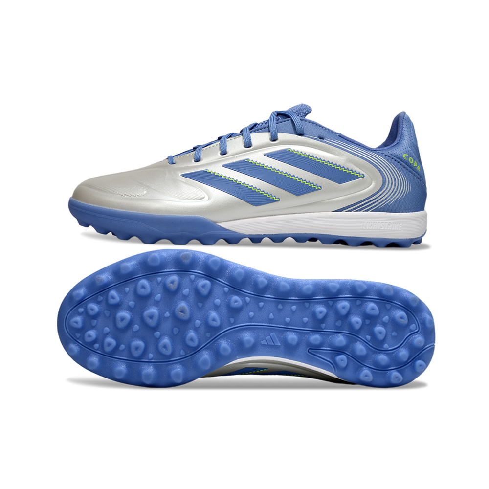 Chuteira Society Adidas Copa Pure.2 TF Prata e Azul