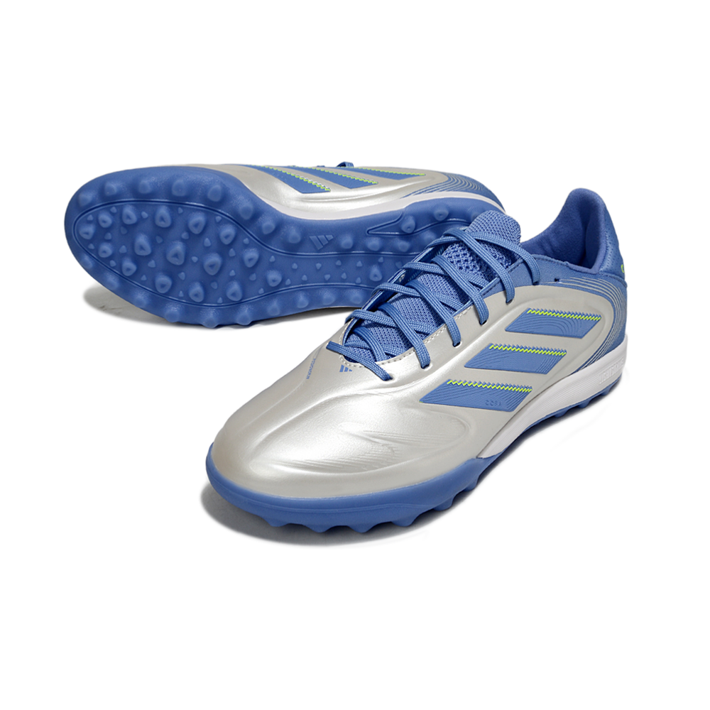 Chuteira Society Adidas Copa Pure.2 TF Prata e Azul